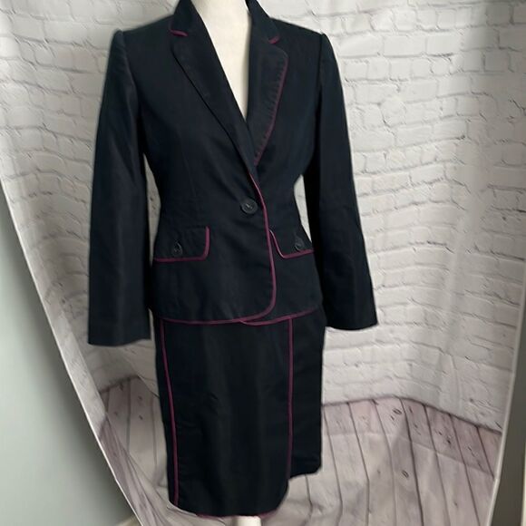 Apostrophe navy blazer and skirt set - petite 8 - Picture 1 of 6
